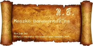 Meszko Bonaventúra névjegykártya